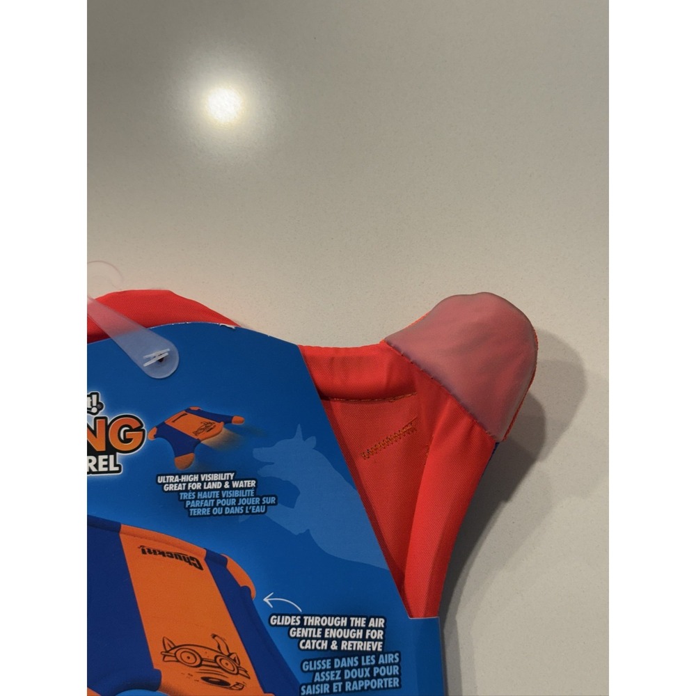 Chuckit! Flying Squirrel Medium Floating Canvas Dog Toy Orange Blue - Picture 9 of 16